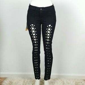 Skinny Jeans Butt Lifting Colombian Design Black Gothic